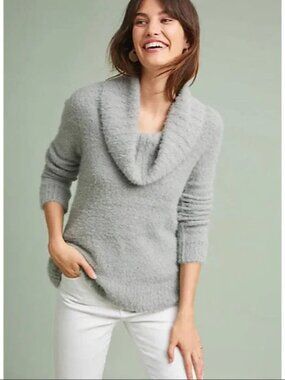 Ett:twa Anthroropologie Ingrid Eyelash Cowl Sweater L